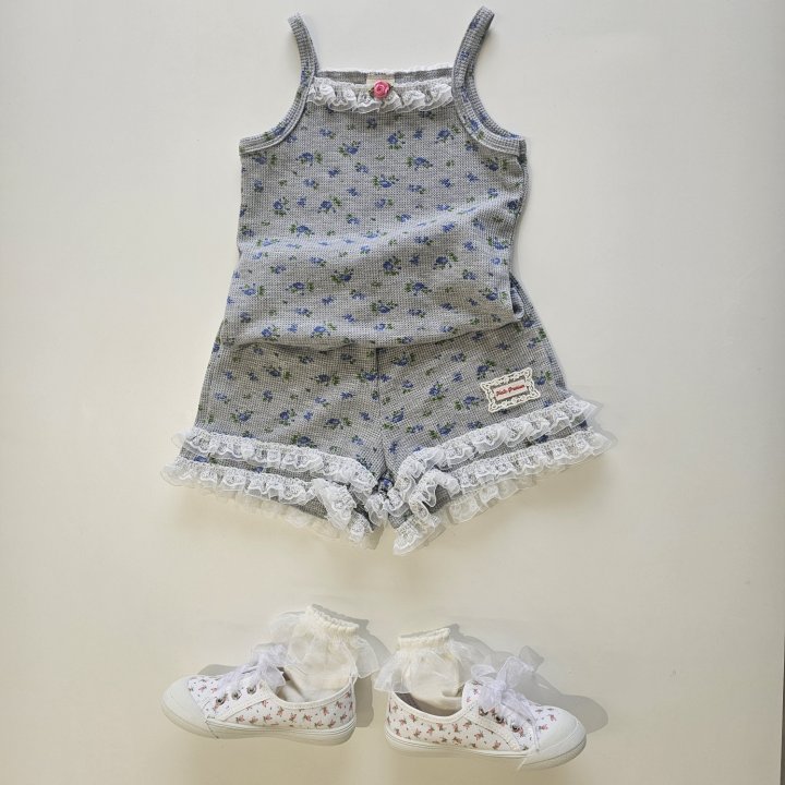 Firstblue - Korean Children Fashion - #magicofchildhood - Waffle Flower Sleeveless Tee - 7