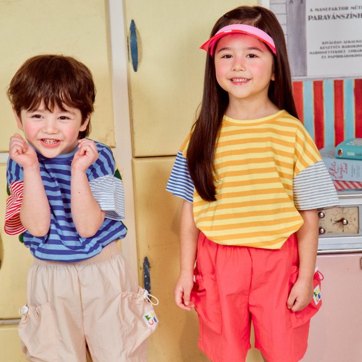 Firstblue - Korean Children Fashion - #magicofchildhood - Stripe Raglan Short Sleeve Tee - 6