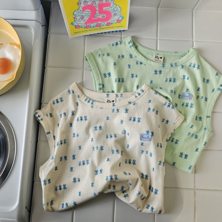 Firstblue - Korean Children Fashion - #minifashionista - Chick Printed Sleeveless Tee - 9