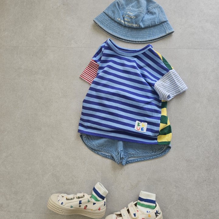 Firstblue - Korean Children Fashion - #minifashionista - Stripe Raglan Short Sleeve Tee - 7