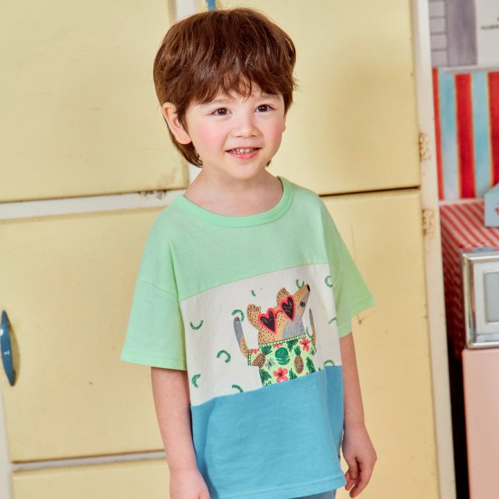 Firstblue - Korean Children Fashion - #minifashionista - Three Cut Short Sleeve Tee - 2