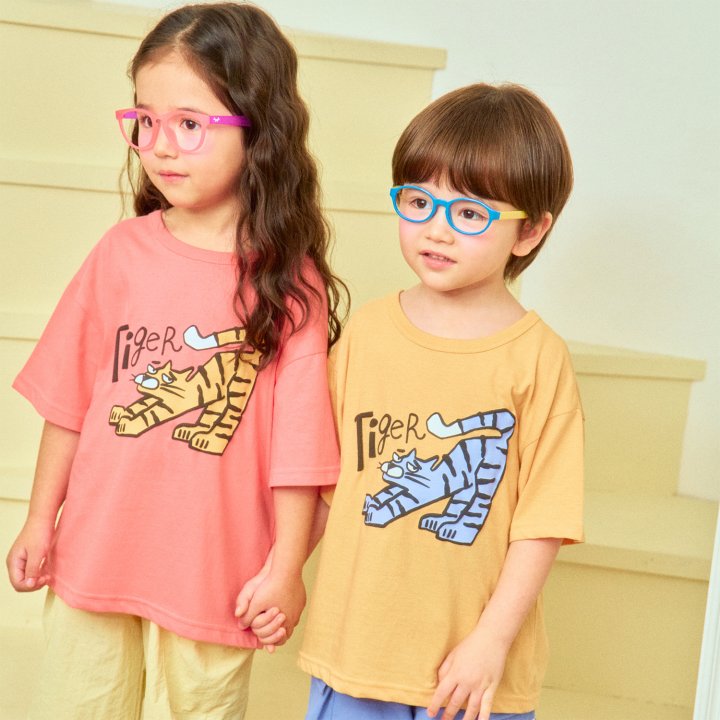 Firstblue - Korean Children Fashion - #minifashionista - Tiger Printed Tee