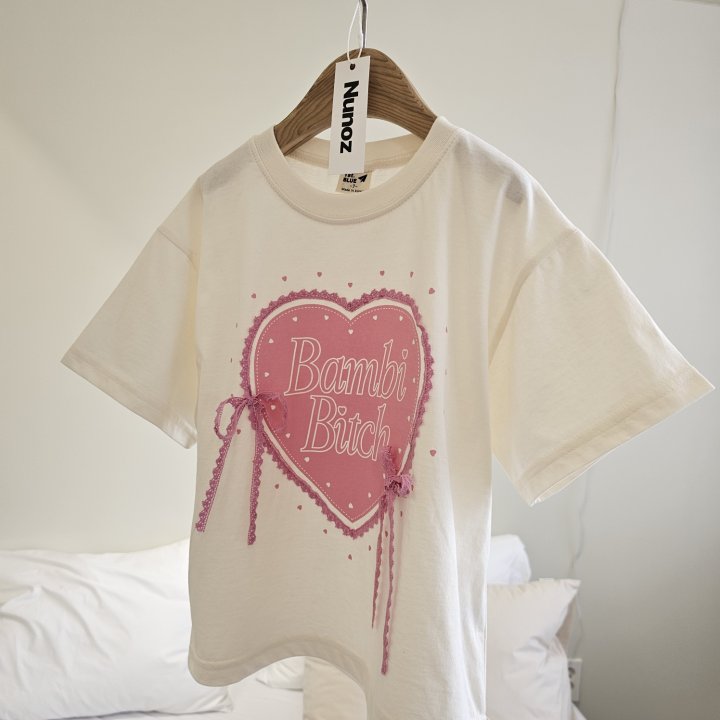 Firstblue - Korean Children Fashion - #minifashionista - Bambi Heart Short Sleeve Tee - 7