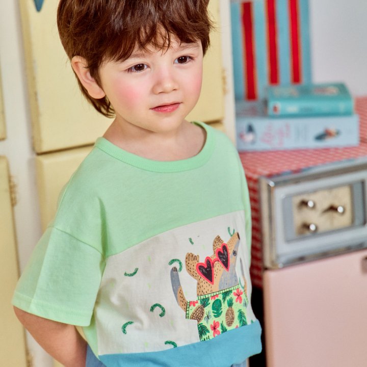 Firstblue - Korean Children Fashion - #prettylittlegirls - Three Cut Short Sleeve Tee - 3