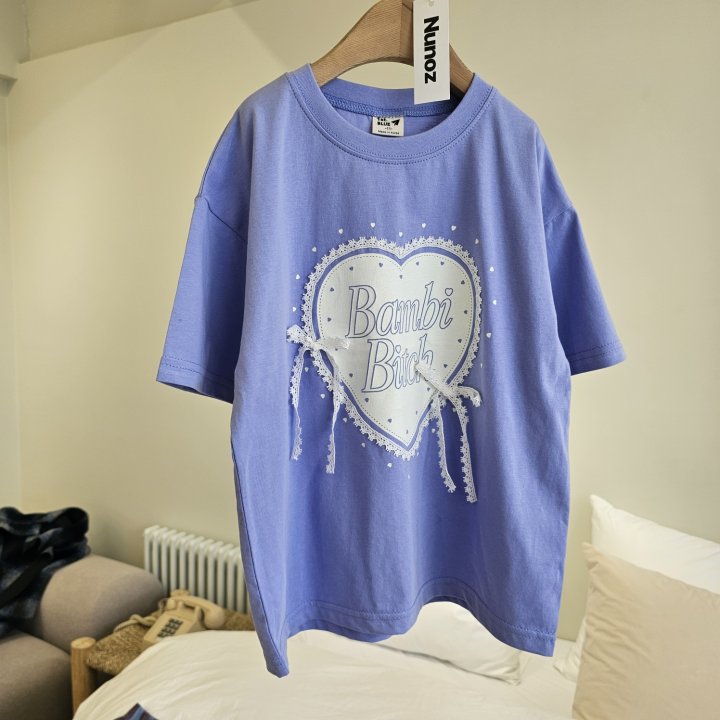 Firstblue - Korean Children Fashion - #prettylittlegirls - Bambi Heart Short Sleeve Tee - 8