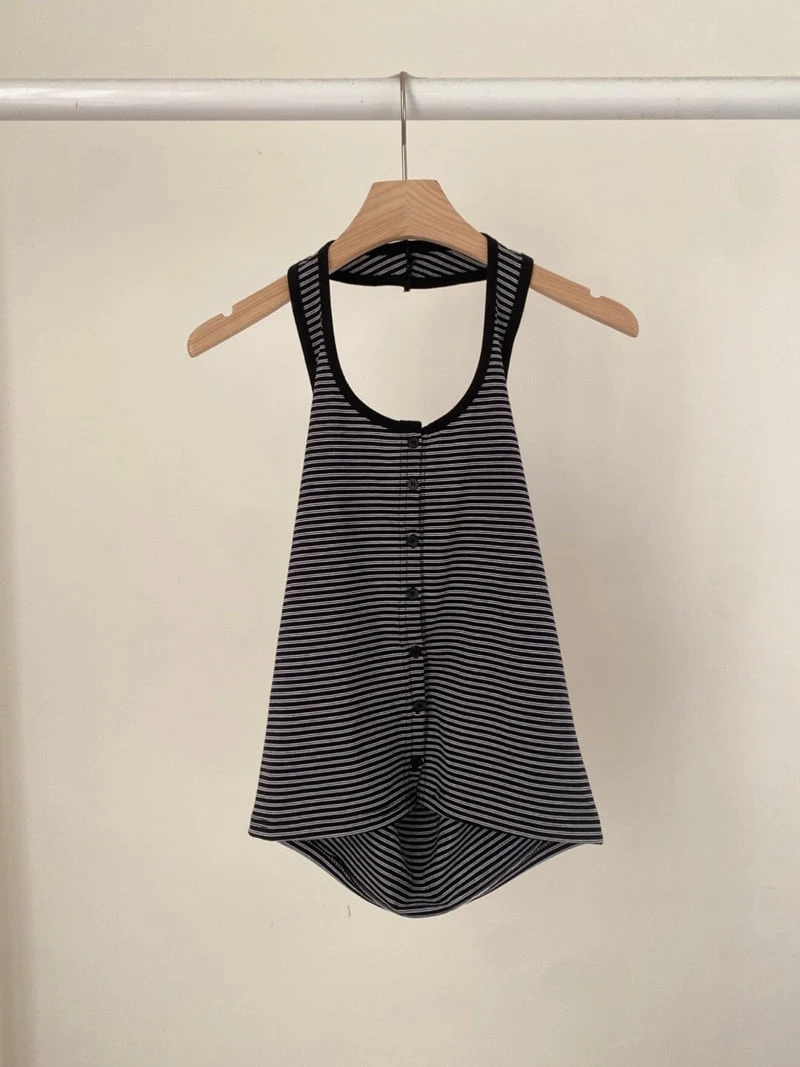 Flash - Korean Women Fashion - #momslook - Double Holter Sleeveless Long Tee - 5