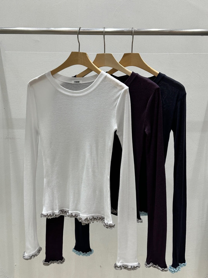 Flash - Korean Women Fashion - #momslook - Aki Frill Tee
