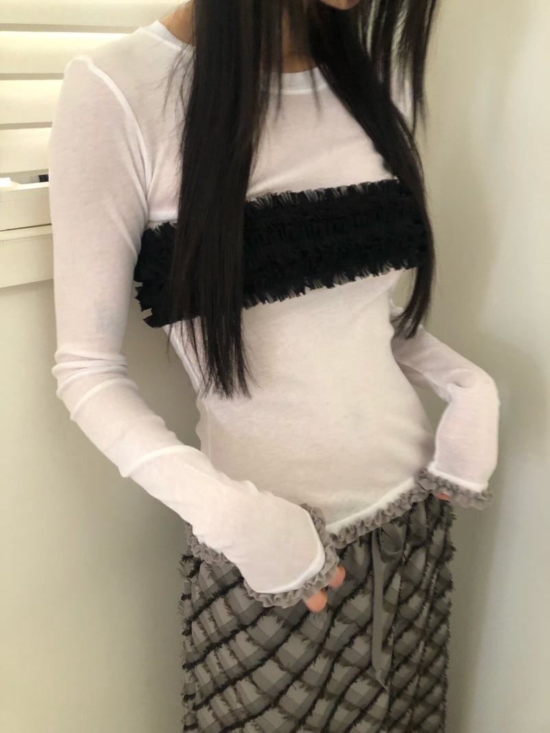 Flash - Korean Women Fashion - #momslook - Aki Frill Tee - 7