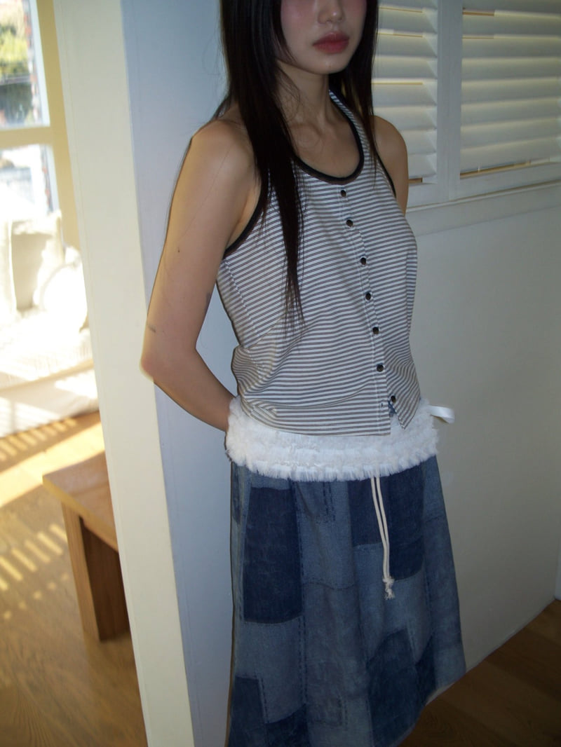 Flash - Korean Women Fashion - #womensfashion - Double Holter Sleeveless Long Tee - 8