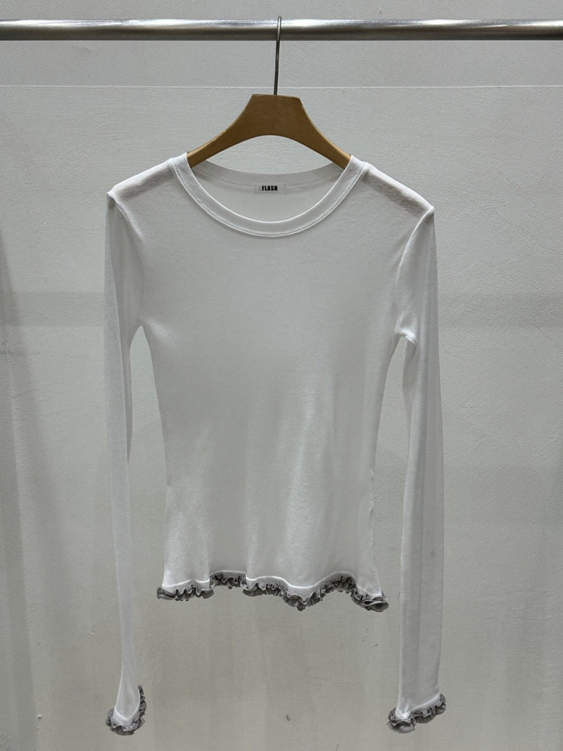 Flash - Korean Women Fashion - #momslook - Aki Frill Tee - 4