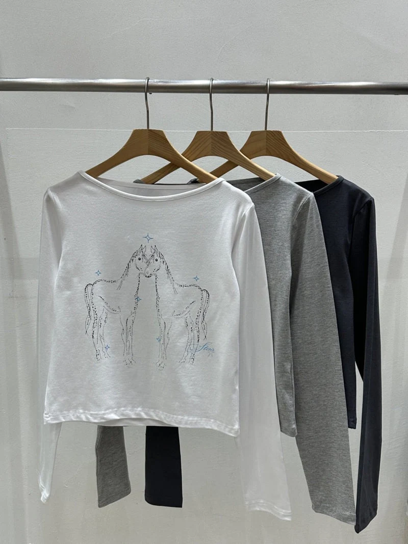 Flash - Korean Women Fashion - #womensfashion - Horse Tee