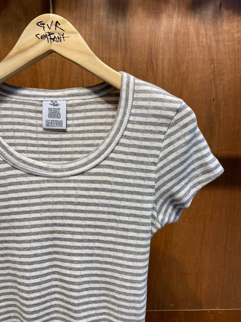 Gavara Market - Korean Women Fashion - #momslook - BB Eyelet Short Sleeve Tee - 5
