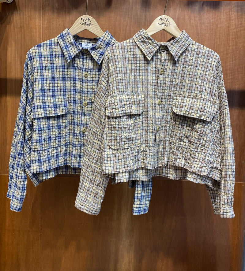 Gavara Market - Korean Women Fashion - #momslook - Check Crop Jacket
