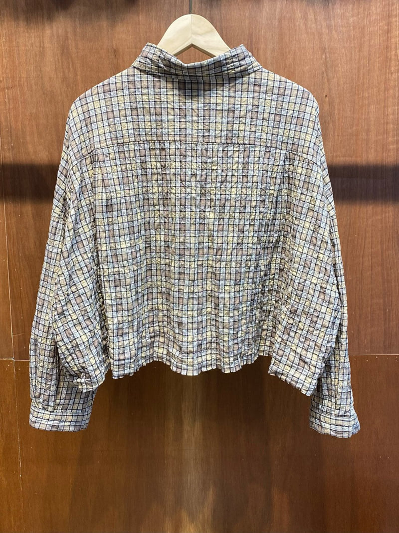 Gavara Market - Korean Women Fashion - #womensfashion - Check Crop Jacket - 6