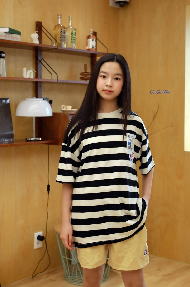 Ggoggoming - Korean Children Fashion - #Kfashion4kids - Striped Short Sleeve Tee - 4