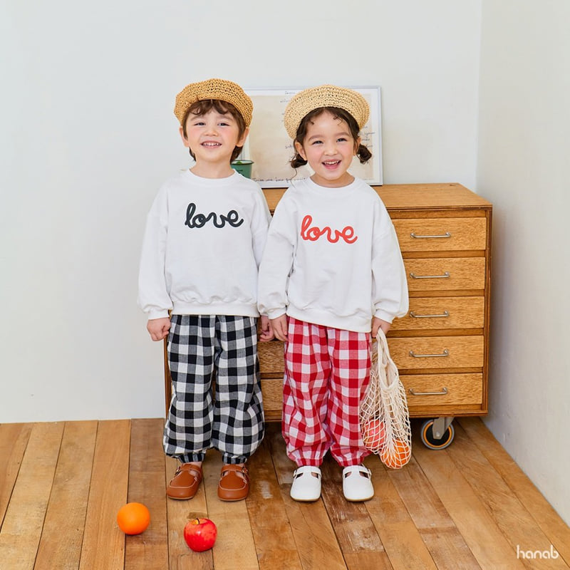 Hanab - Korean Children Fashion - #Kfashion4kids - Check Love Pants Set - 10