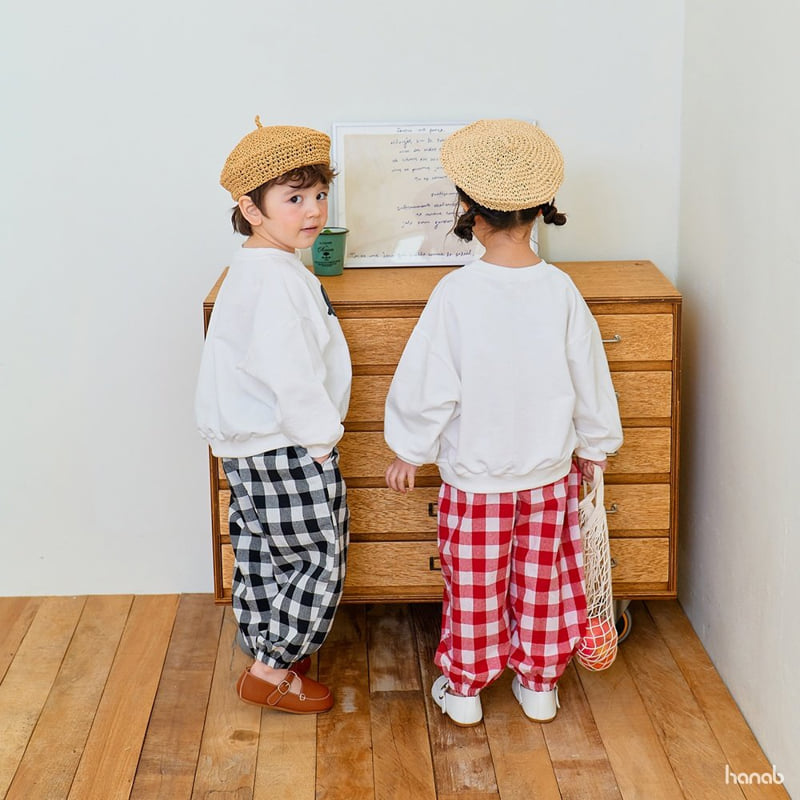 Hanab - Korean Children Fashion - #discoveringself - Check Love Pants Set - 5