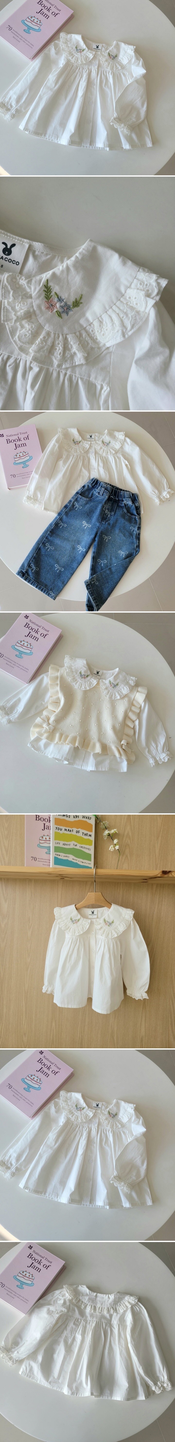 Hanacoco - Korean Children Fashion - #childrensboutique - Cape Embroidery Blouse