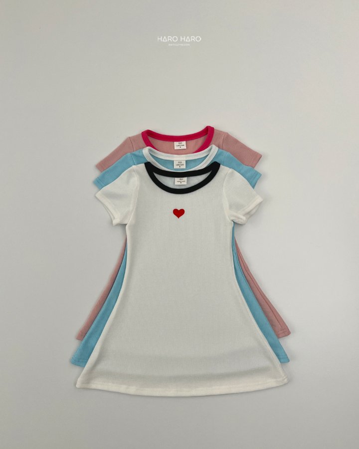 Haro Haro - Korean Children Fashion - #Kfashion4kids - Heart Raglan One-piece - 2