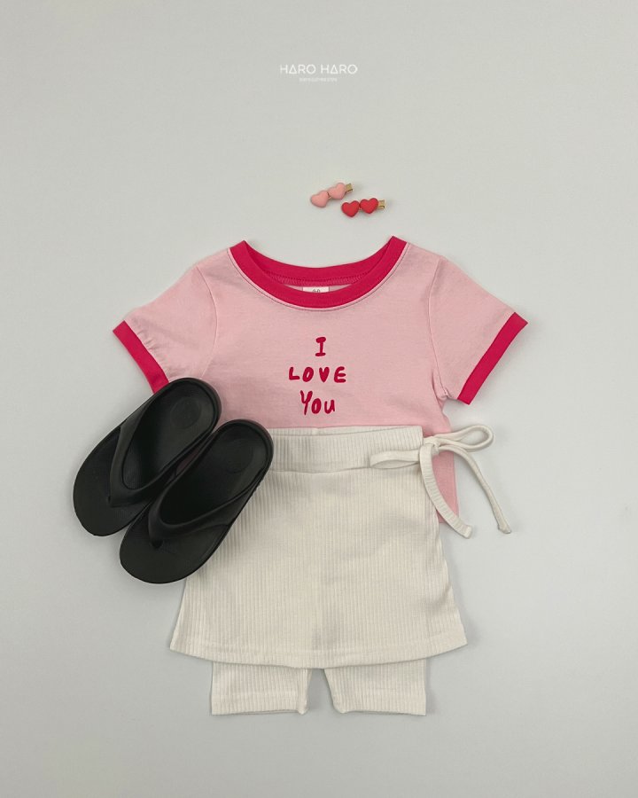 Haro Haro - Korean Children Fashion - #Kfashion4kids - I Love You Raglan Tee - 10
