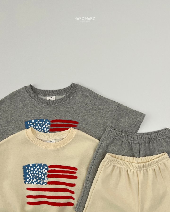 Haro Haro - Korean Children Fashion - #stylishchildhood - USA Top Bottom Set - 4