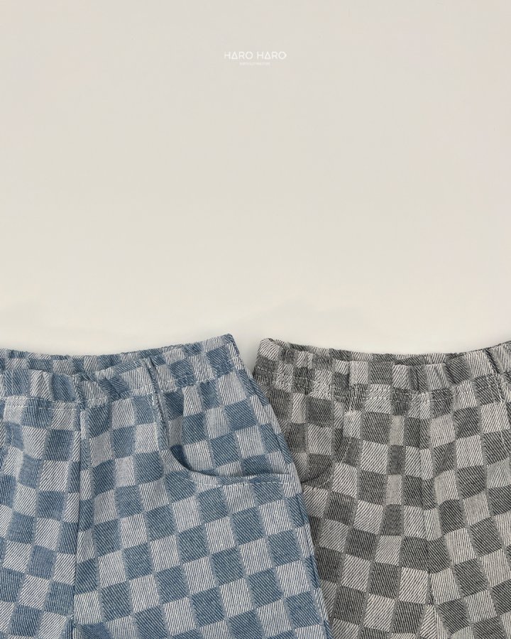 Haro Haro - Korean Children Fashion - #childofig - Check Denim Half Pants - 5
