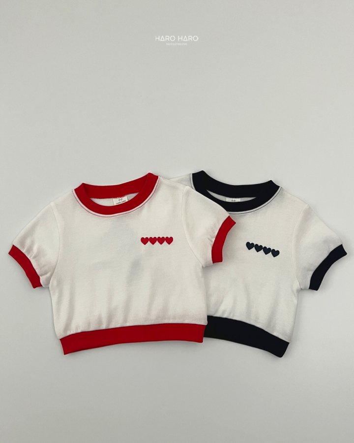 Haro Haro - Korean Children Fashion - #childofig - 4 Heart Short Sweatshirts - 3