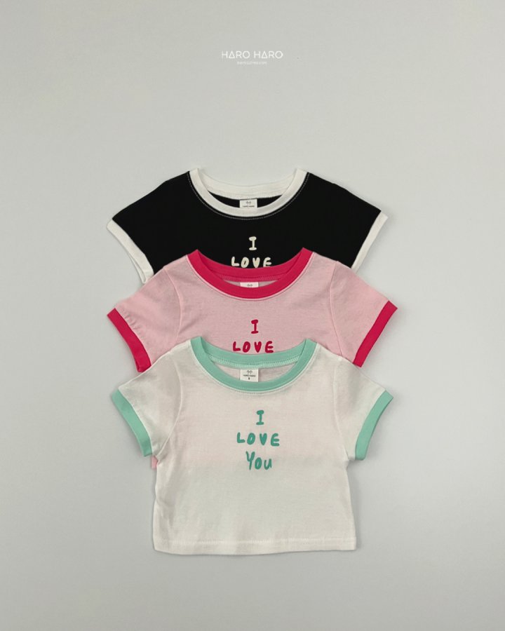 Haro Haro - Korean Children Fashion - #childofig - I Love You Raglan Tee - 2