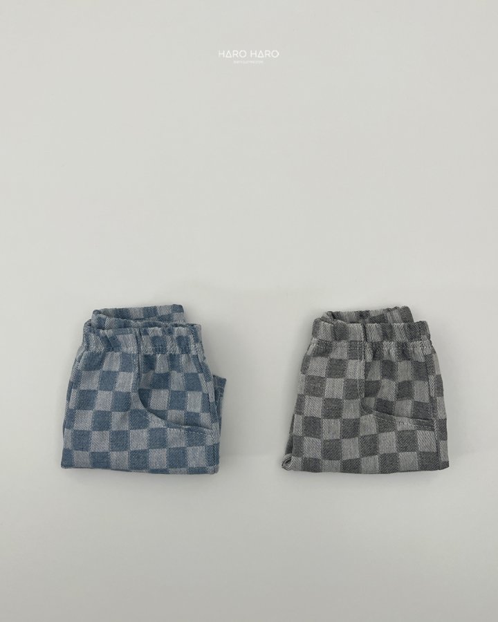 Haro Haro - Korean Children Fashion - #childrensboutique - Check Denim Half Pants - 7