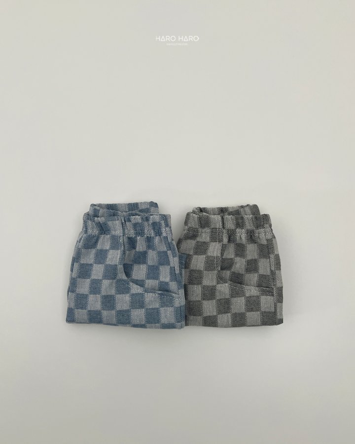 Haro Haro - Korean Children Fashion - #designkidswear - Check Denim Half Pants - 8