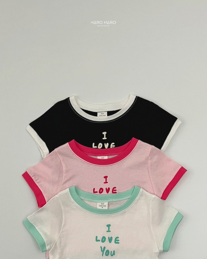 Haro Haro - Korean Children Fashion - #childrensboutique - I Love You Raglan Tee - 4