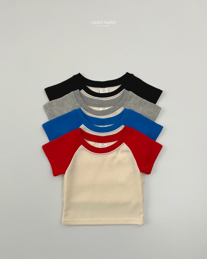 Haro Haro - Korean Children Fashion - #designkidswear - Retro Raglan Short Tee - 2