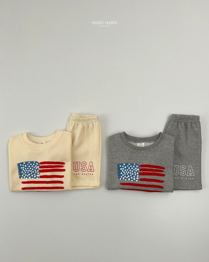 Haro Haro - Korean Children Fashion - #discoveringself - USA Top Bottom Set - 7