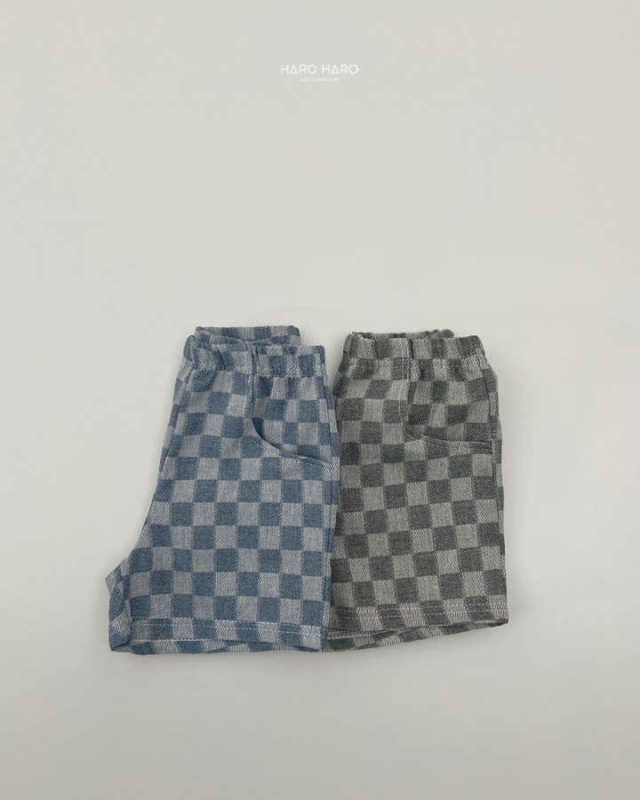 Haro Haro - Korean Children Fashion - #discoveringself - Check Denim Half Pants - 9