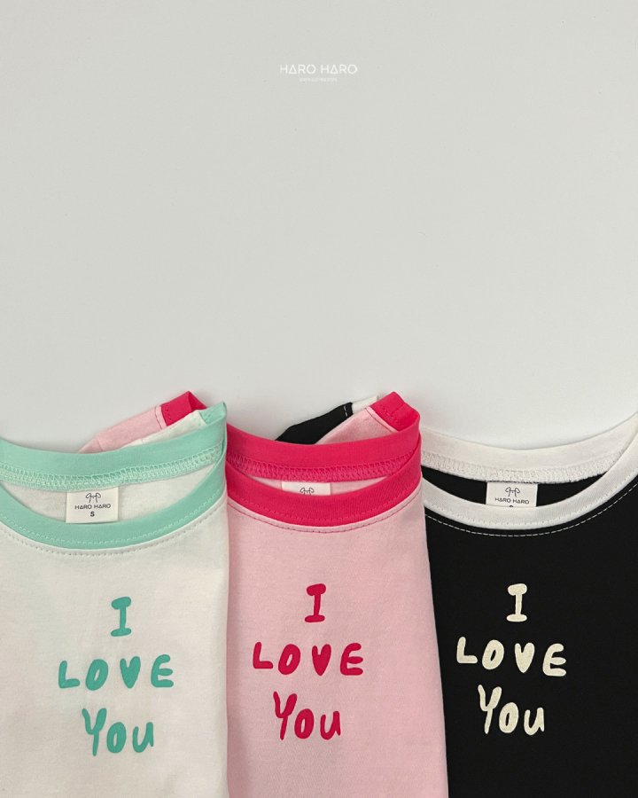 Haro Haro - Korean Children Fashion - #discoveringself - I Love You Raglan Tee - 5