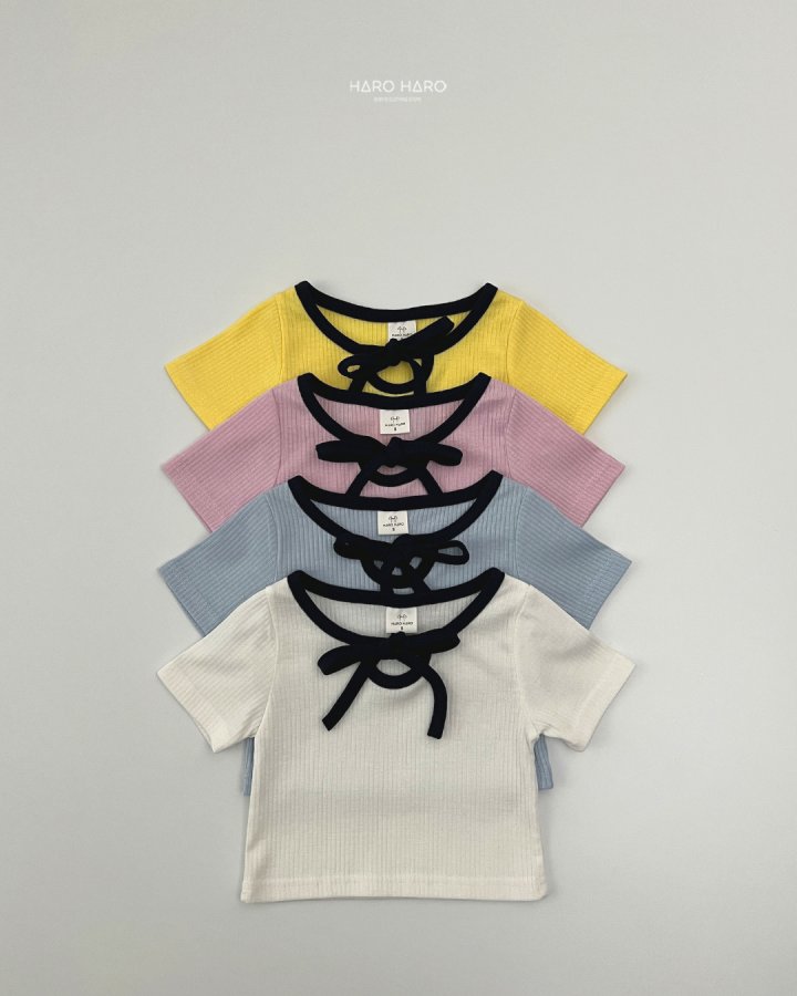 Haro Haro - Korean Children Fashion - #discoveringself - Lovely Raglan Ribbon Tee - 2