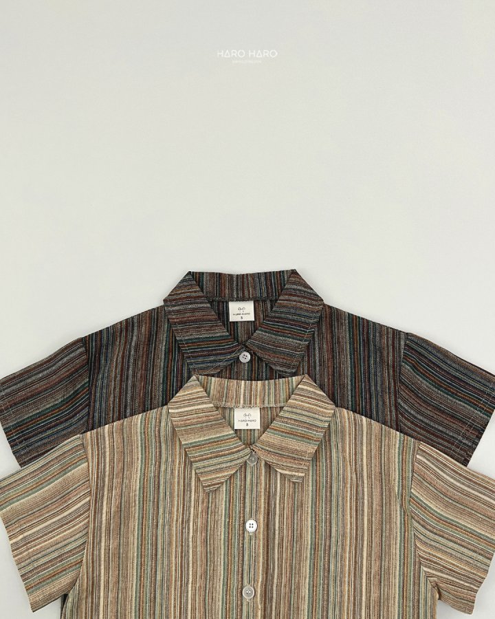 Haro Haro - Korean Children Fashion - #discoveringself - Bell Stripe Short Sleeve Shirt - 4