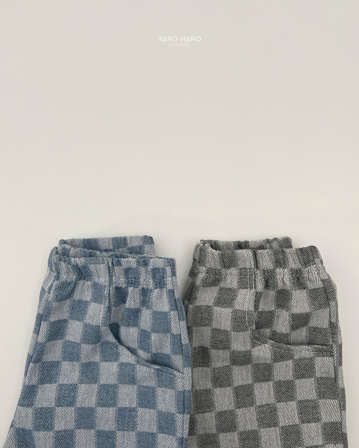 Haro Haro - Korean Children Fashion - #fashionkids - Check Denim Half Pants - 10