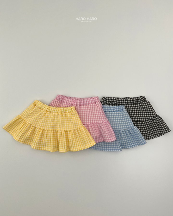Haro Haro - Korean Children Fashion - #fashionkids - Cotton Candy Check Skirt - 3