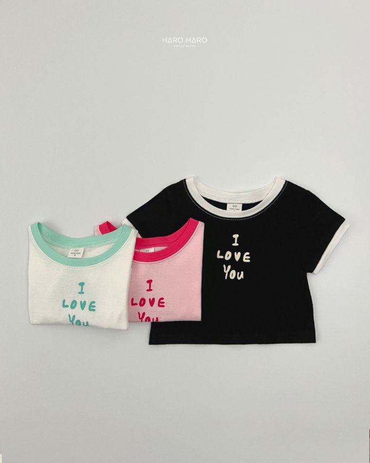 Haro Haro - Korean Children Fashion - #fashionkids - I Love You Raglan Tee - 6
