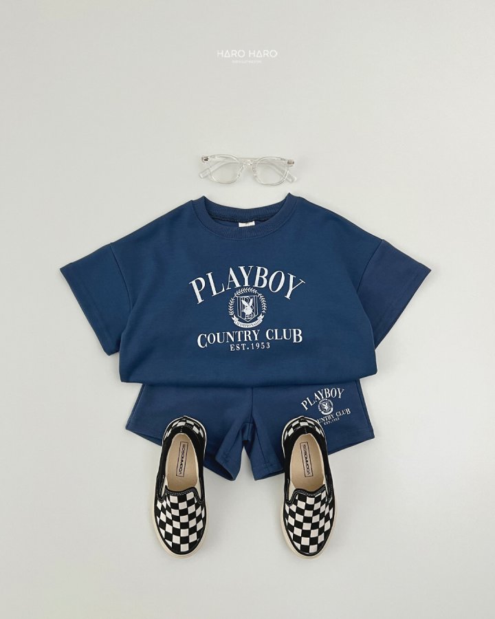 Haro Haro - Korean Children Fashion - #kidsshorts - Playboy Top Bottom Set - 10