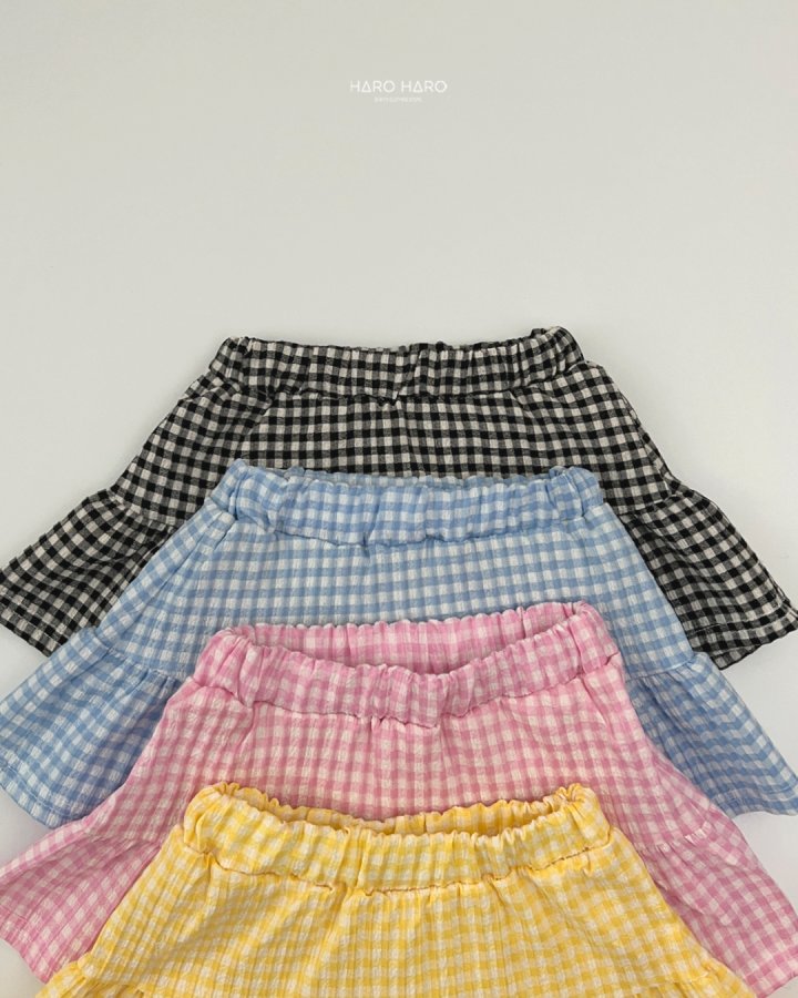 Haro Haro - Korean Children Fashion - #fashionkids - Cotton Candy Check Skirt - 4