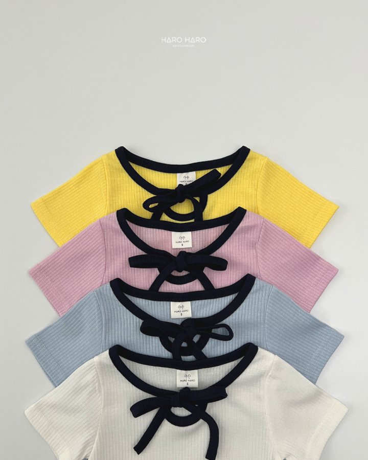 Haro Haro - Korean Children Fashion - #fashionkids - Lovely Raglan Ribbon Tee - 4