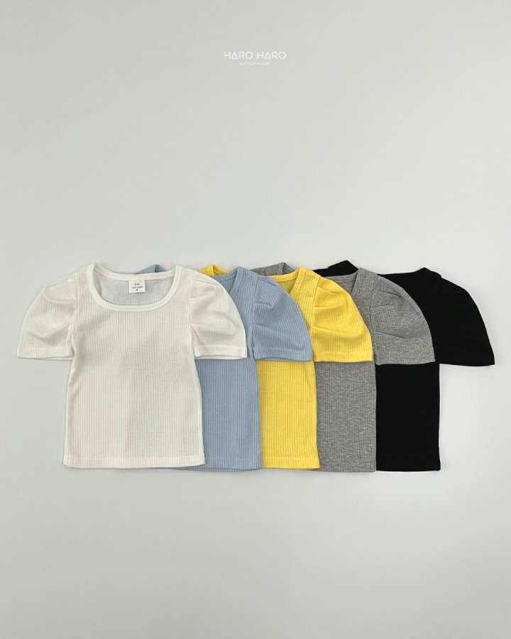Haro Haro - Korean Children Fashion - #kidsshorts - Very Good Rib Puff Tee - 3