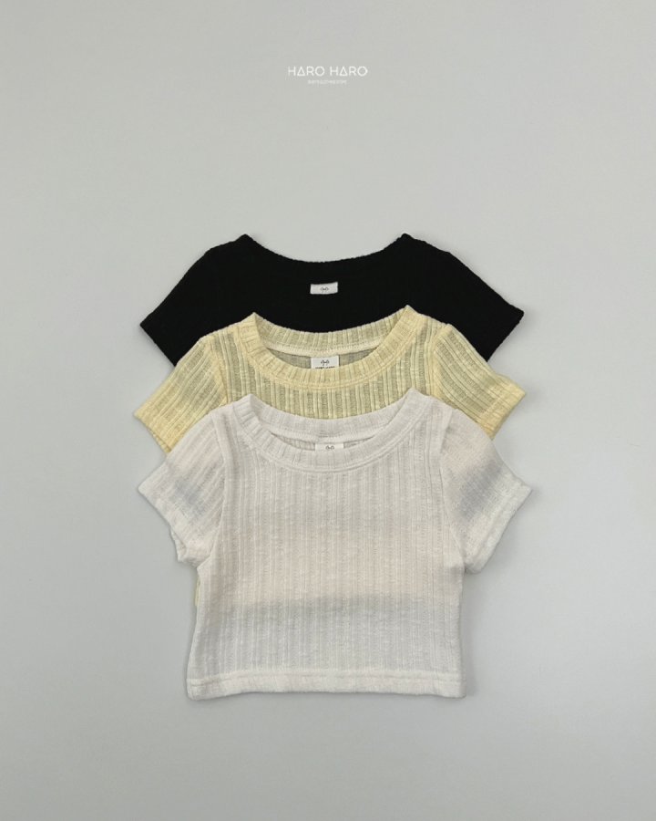 Haro Haro - Korean Children Fashion - #kidsshorts - Link Semi Crop Tee - 2