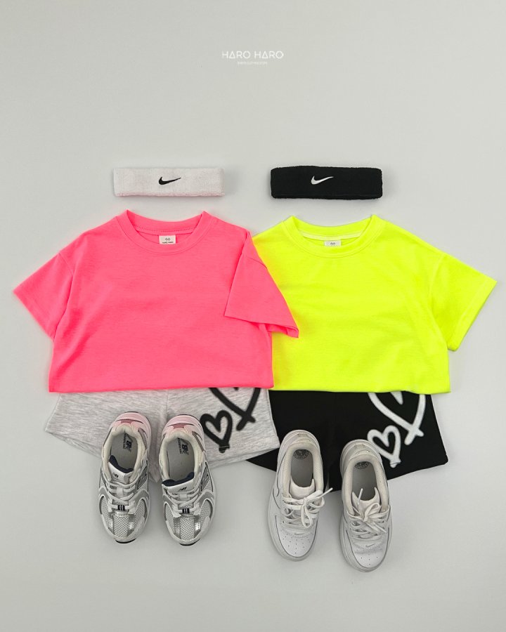Haro Haro - Korean Children Fashion - #kidsshorts - Summer Neon Tee - 11