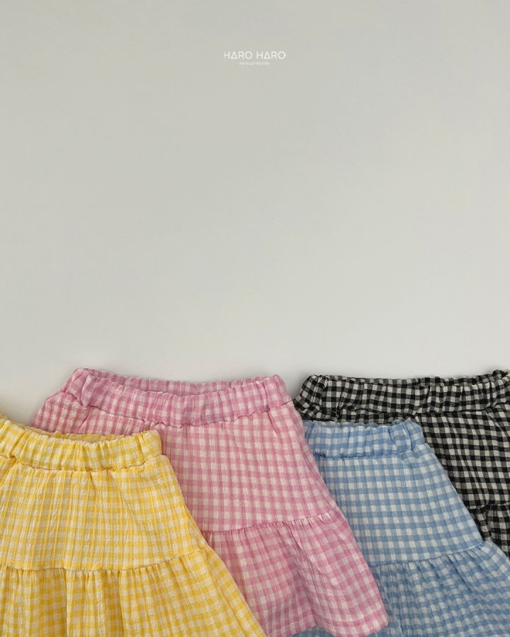 Haro Haro - Korean Children Fashion - #kidsstore - Cotton Candy Check Skirt - 5