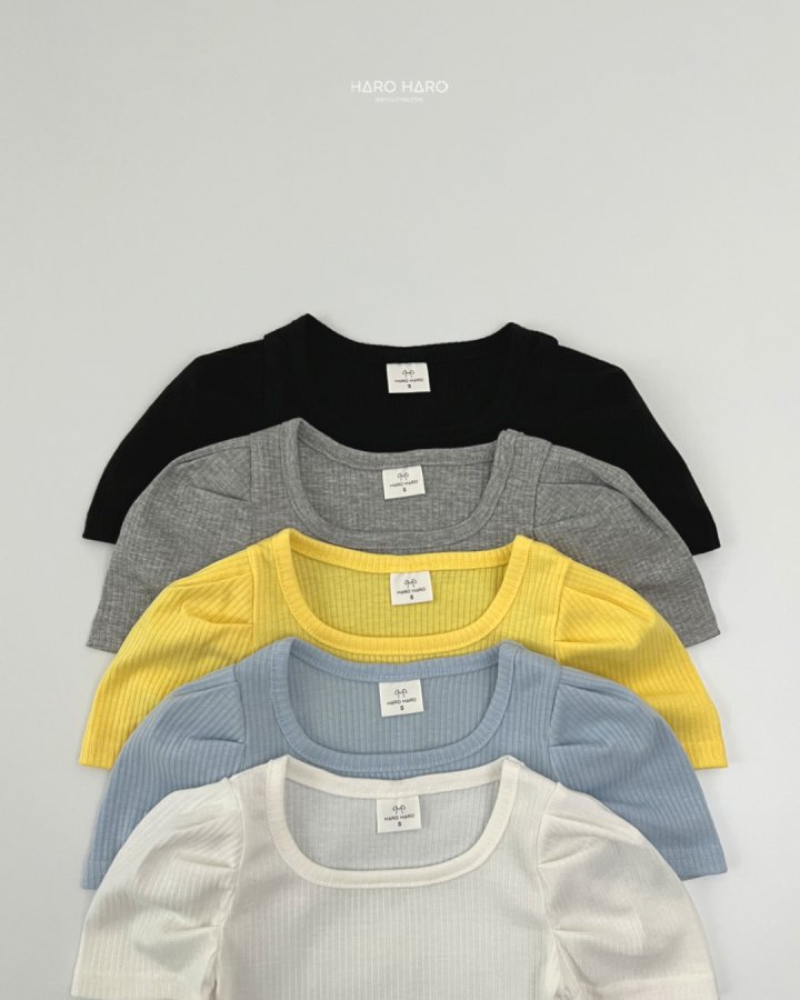 Haro Haro - Korean Children Fashion - #kidsshorts - Very Good Rib Puff Tee - 4