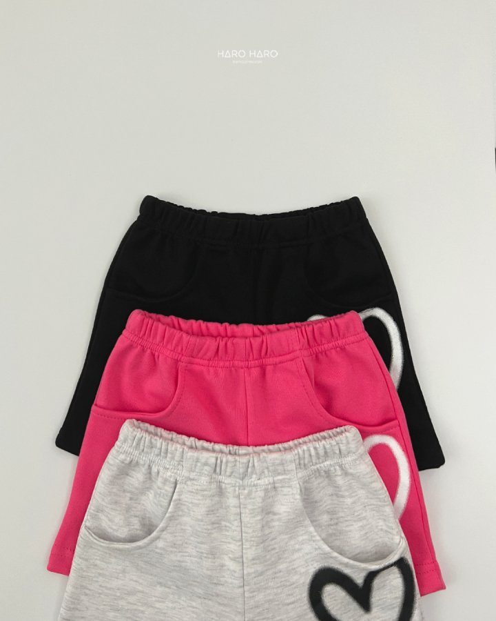 Haro Haro - Korean Children Fashion - #kidsshorts - (Kids) Printed Heart Pants - 4