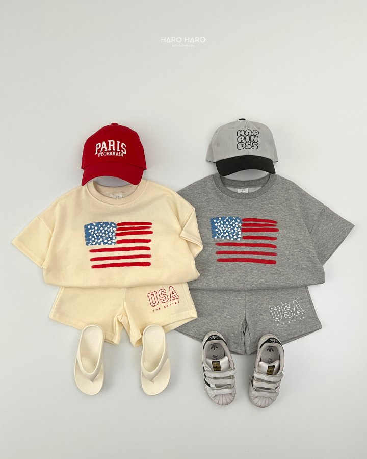 Haro Haro - Korean Children Fashion - #kidzfashiontrend - USA Top Bottom Set - 11